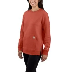 Front Page 3 'Carhartt' Women's Force® Lightweight Sweatshirt - Desert Orange Heather