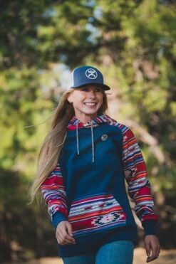 'Hooey' Women's Taos Hoody - Navy / Aztec -Bold Basics DSC07005 1000x1500 c039dcd3 297d 44e2 b2a4 7c0d82ed88a0 1024x1024@2x