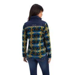 'Ariat' Women's Prescott Insulated Fleece Jacket - Navy Sonoran Print -Bold Basics F22 WMS WEST 10041818 back 1024x1024@2x