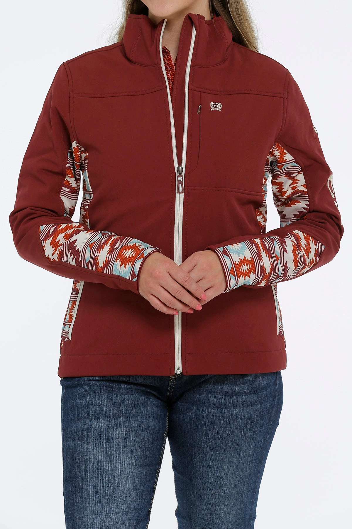 'Cinch' Women's Concealed Carry Bonded Jacket - Burgundy 2 'Cinch' Women's Concealed Carry Bonded Jacket - Burgundy - Image 2
